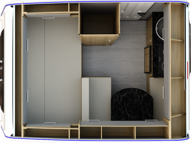 Niewiadow Wohnwagen N126NN Grundriss Tag