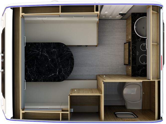 Niewiadow Wohnwagen N126NTL Grundriss Tag